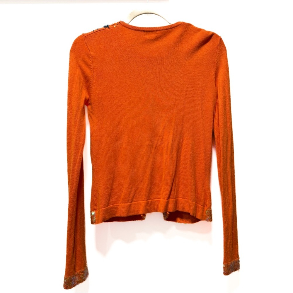 Vintage Danier Embellished Beaded Cardigan in Sunset Orange Small - Picture 3 of 7